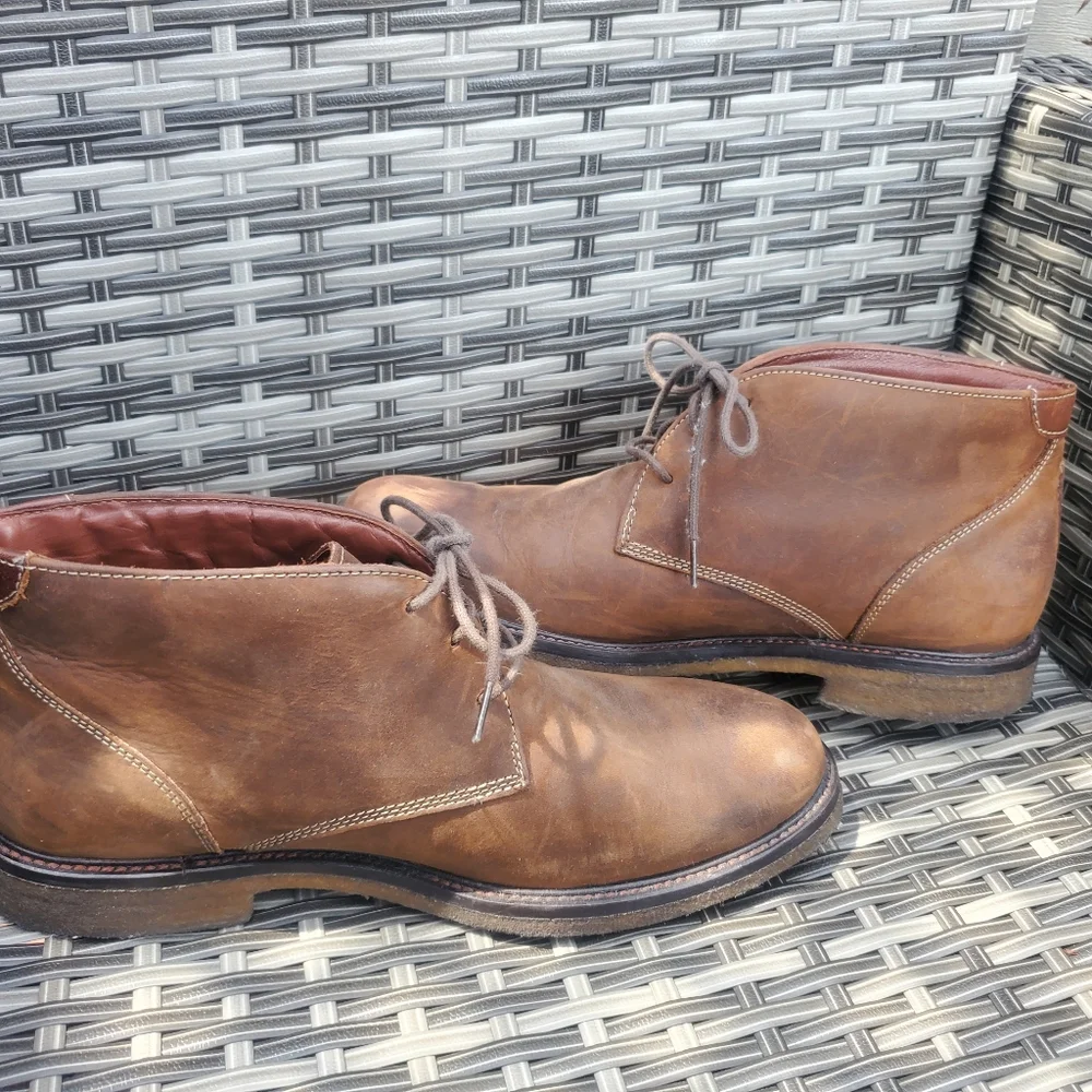 Johnston & Murphy Men's Sheepskin Chukka Boots Size 8.5 EUC - Picture 7 of 9